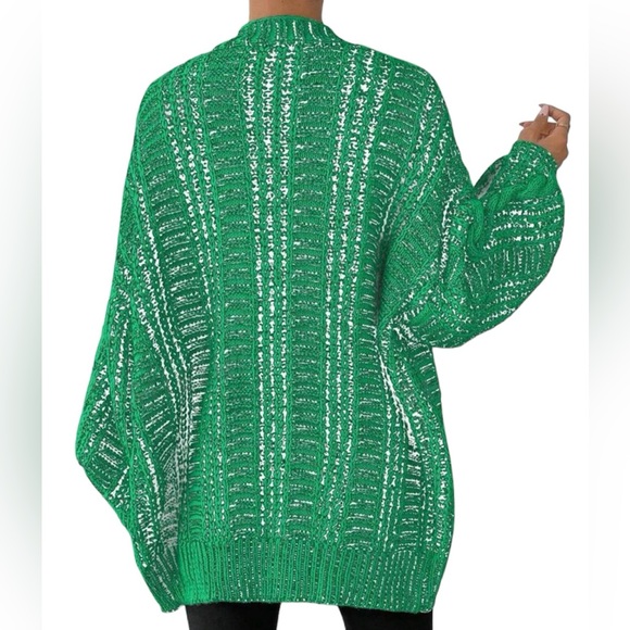 Unity Women's Loose Fit Drop Shoulder Button Front Blend Cardigan - Picture 2 of 2